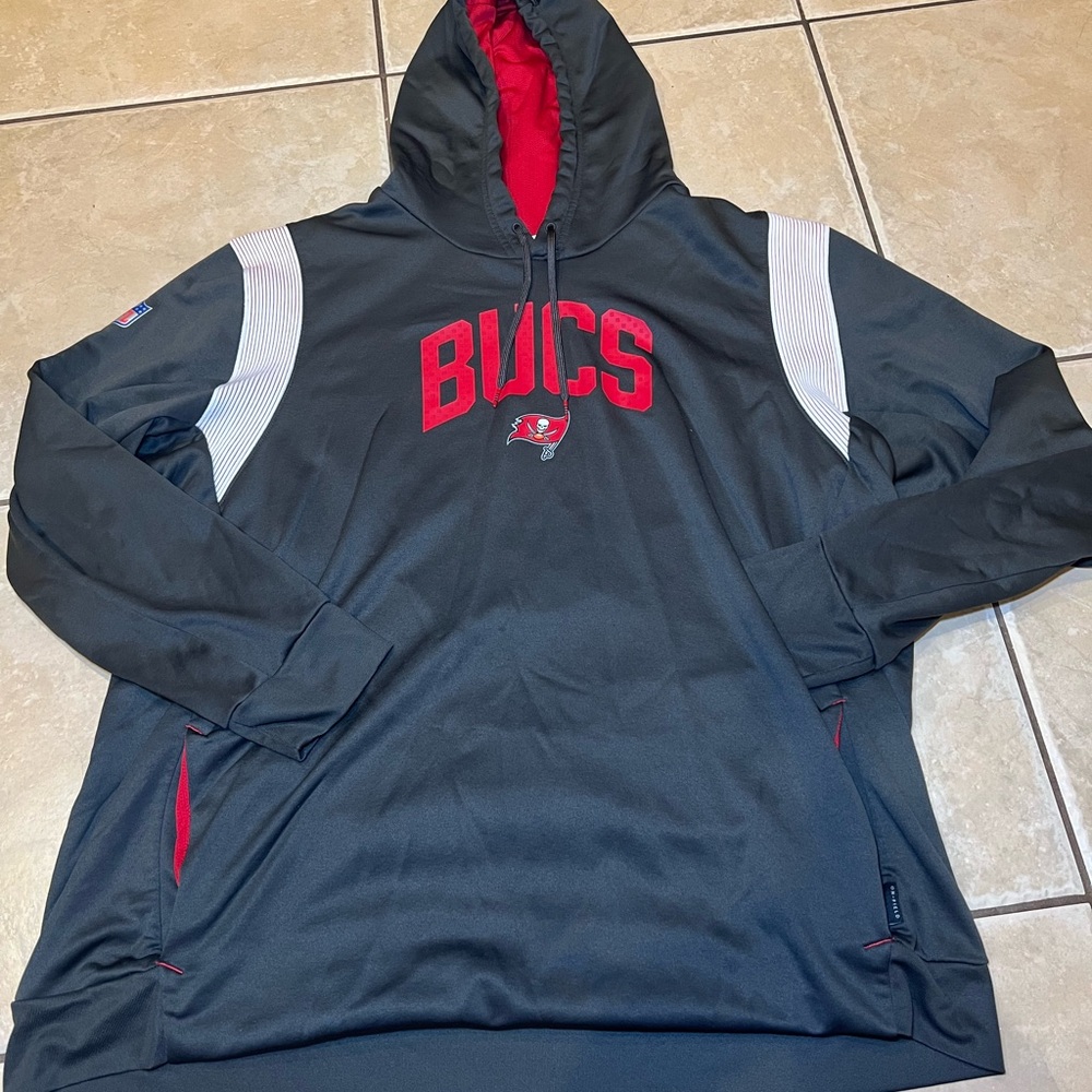 NFL Nike On Field Tampa Bay Bucs Black and Red Hoodie